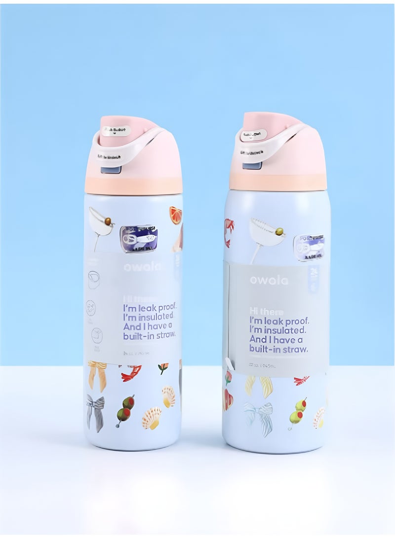 Owala (Picnic Prep 24OZ)Insulated Stainless Steel Water Bottle With Straw For Sports Travel And School BPA Free Sports Water Bottle - Image 2